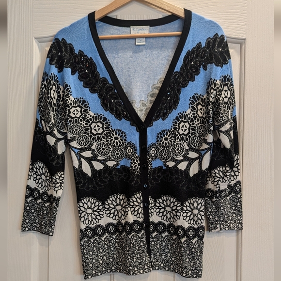 K Jordan Sweaters - K. Jordan Floral Embellished Button Up Cardigan